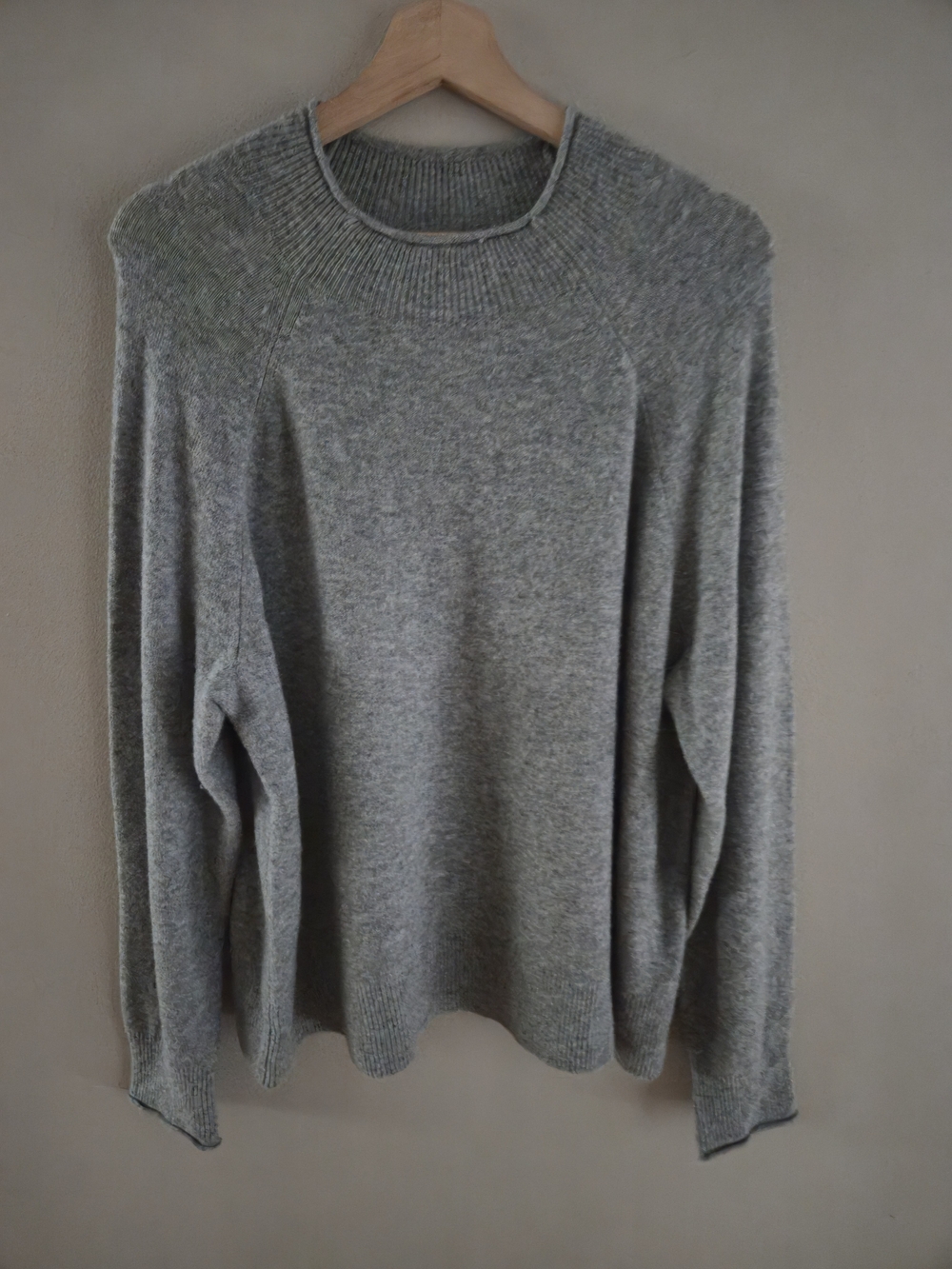 J.Crew Minimalist Grey Alpaca Merino Wool Blend Crewneck Sweater